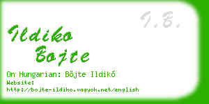 ildiko bojte business card