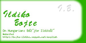 ildiko bojte business card